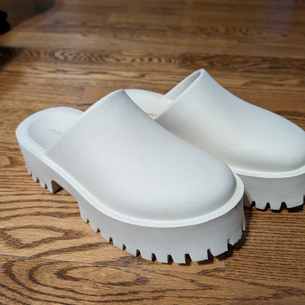 Women's White Platform Clogs